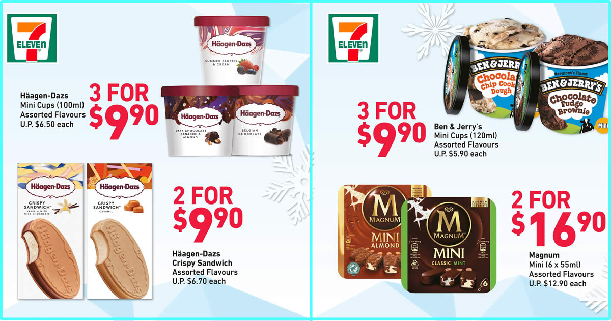 Featured image for 7-Eleven S'pore latest ice cream deals: Magnum, Wall's Ovaltine Stick, Haagen-Dazs, Ben & Jerry's till 14 Sep 2021