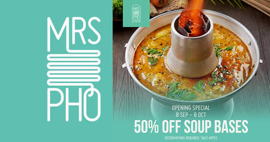 Featured image for Celebrate Mrs Pho House Opening with 50% Soup Bases from 8 September to 8 October 2021