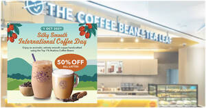 Featured image for Coffee Bean & Tea Leaf is offering 50% off ALL lattes at S’pore stores on 1 October 2021
