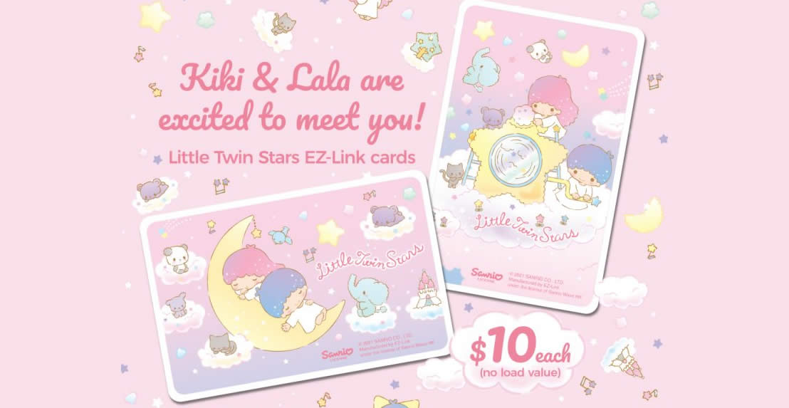 Featured image for EZ-Link releases new Little Twin Stars EZ-Link cards featuring the cute twins, Kiki and Lala from 24 Sep 2021