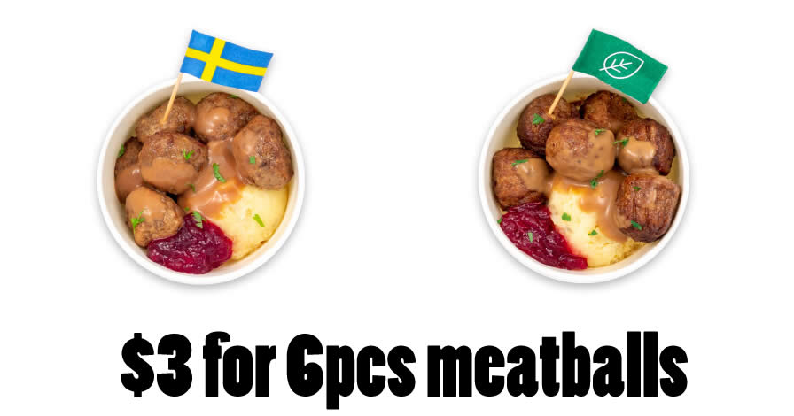 Featured image for IKEA Tampines offering $3 6pcs meatballs (Swedish / Plant) at Swedish Bistro from 9 - 19 Sep 2021