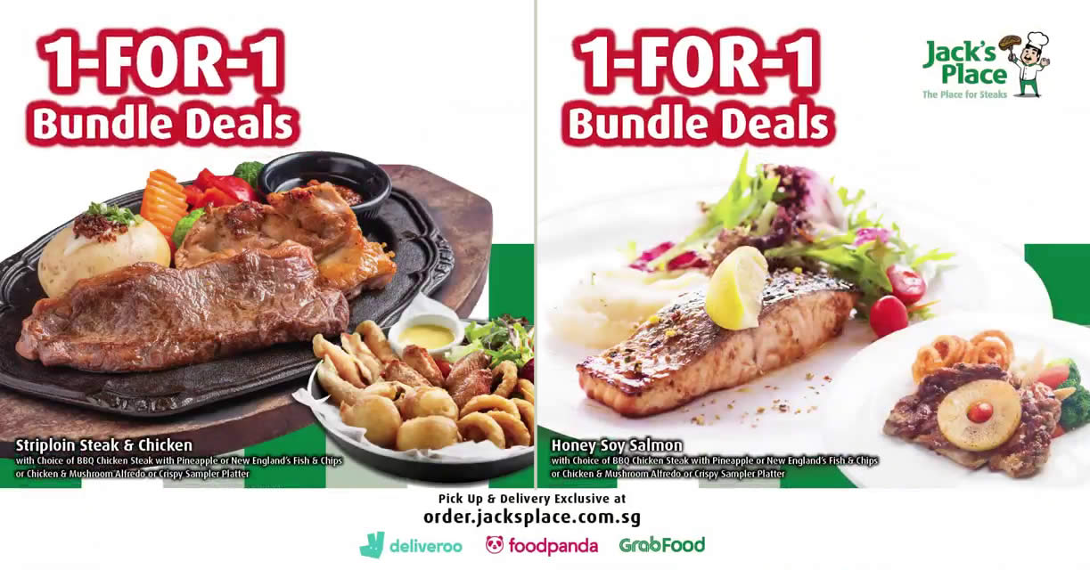 Featured image for Jack's Place is offering exclusive 1-for-1 Bundle Deals for Delivery & Pickup orders (From 2 Sep 2021)