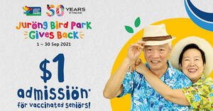 Featured image for Jurong Bird Park is selling $1 admission tickets for fully vaccinated seniors till 30 Sep 2021