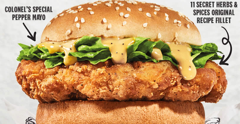 Featured image for KFC S'pore: New Original Recipe Burger with thigh meat and 11 herbs & spices from 15 Sep 2021