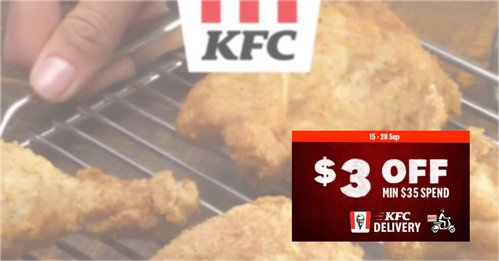 Featured image for KFC Delivery S'pore: $3 off promo code for online delivery orders till 28 September 2021