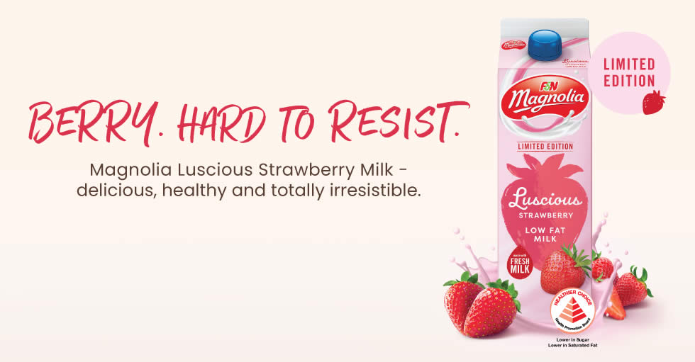 Featured image for MAGNOLIA launches new Luscious Strawberry Low Fat Milk from S$2.60 (From 23 Sep 2021)