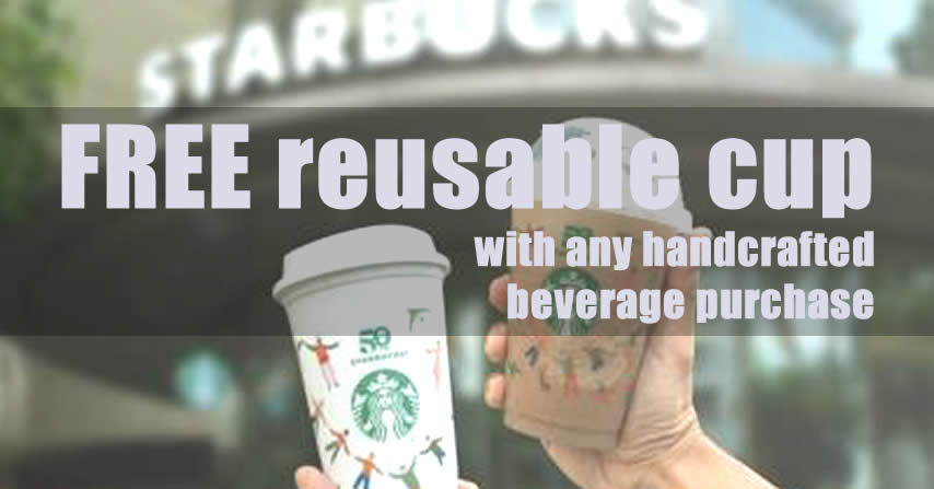 Featured image for Starbucks: Free limited-edition reusable cup with any handcrafted beverage purchase at S'pore stores on 28 Sep 2021