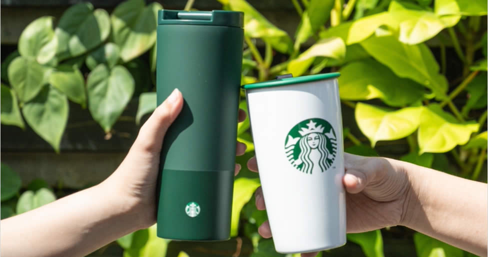 Featured image for Starbucks S'pore: S$1 off when you bring your own tumbler or mug and pay with HSBC cards till 30 Nov 2021