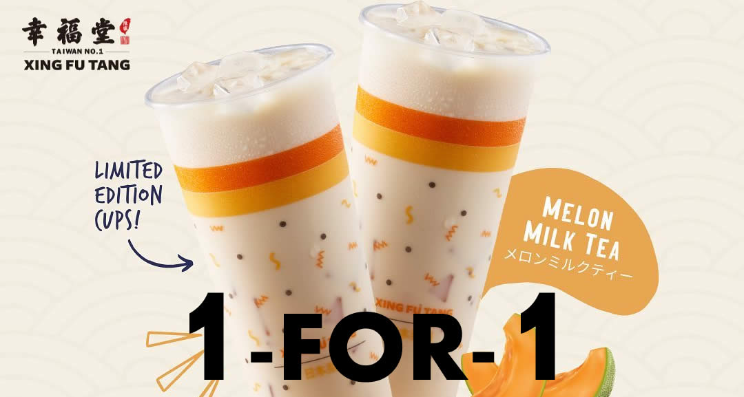 Featured image for Xing Fu Tang is offering 1-for-1 Melon Milk Tea at all outlets from 3 - 5 Sep 2021