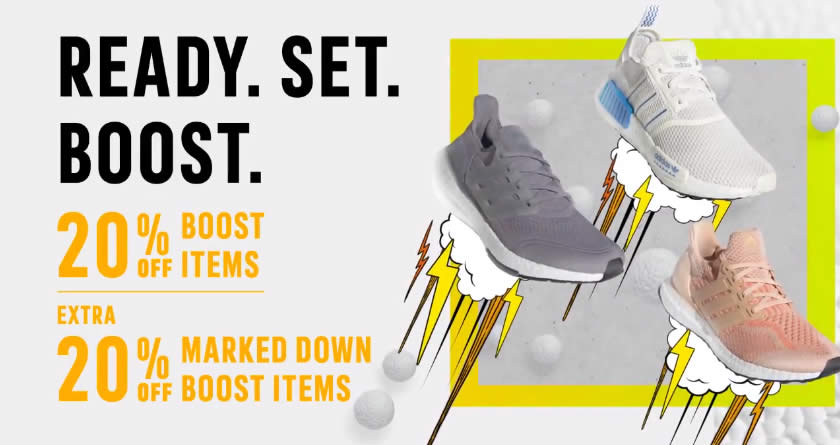 Featured image for Adidas S'pore is offering Boost products at 20% off online till 24 Oct 2021