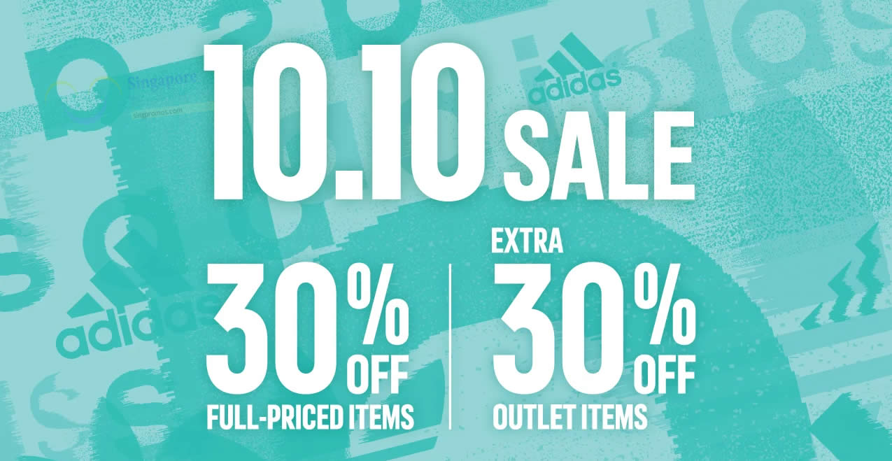 Featured image for Adidas S'pore online 10.10 sale 30% off regular-priced items and extra 30% off outlet items till 11 Oct 2021