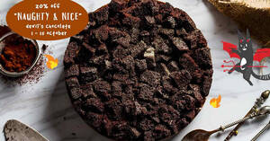 Featured image for Cat & the Fiddle: 20% off Naughty & Nice (Devil’s Chocolate) cheesecake from 1 – 15 October 2021