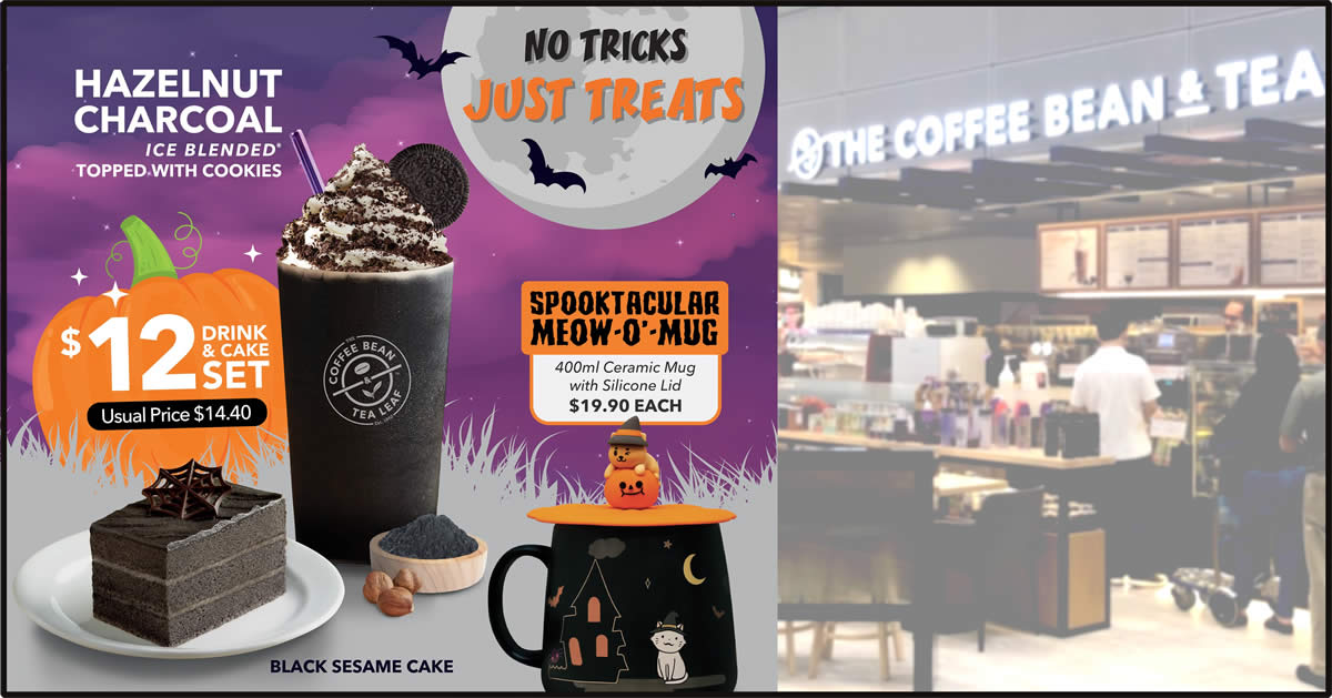 Featured image for Coffee Bean & Tea Leaf S'pore launches new Hazelnut Charcoal Ice Blended drink from 16 Oct 2021