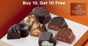 Featured image for Godiva offering Buy-10-Get-10-Free selected Bulk Chocolate at S’pore stores this October 2021