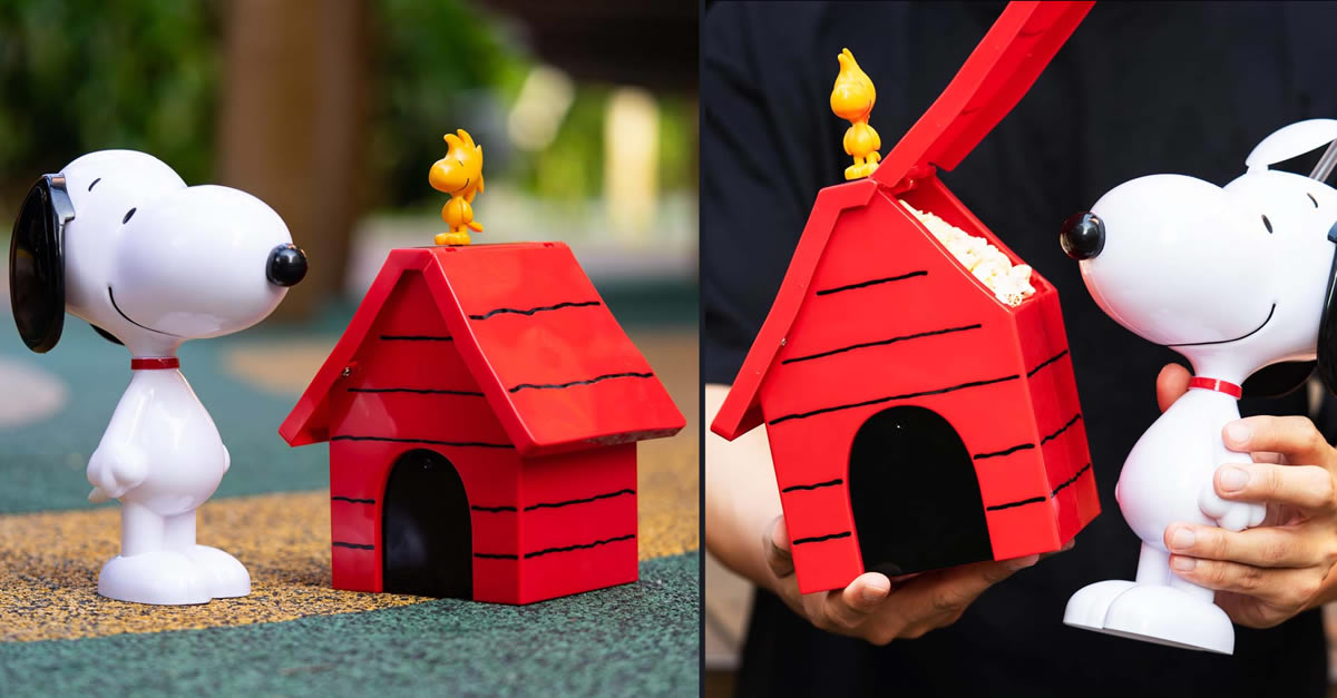 Featured image for Golden Village is offering Snoopy Tumblers & Doghouse Popcorn Buckets from 17 Oct 2021