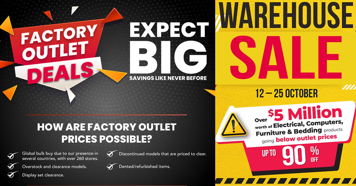 Featured image for Harvey Norman Warehouse Sale Has Over $5 million Worth of Deals Going Below Factory Outlet Prices till 25 Oct 2021
