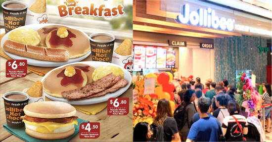 Featured image for Jollibee S'pore is now offering new Breakfast sets at selected outlets from 1 Oct 2021