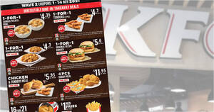 Featured image for KFC S’pore Wave 2 Coupons: 1-for-1 Twister, Tenders, Burger, Popcorn Chicken, Potato Bowl and more (1 – 14 Nov 2021)