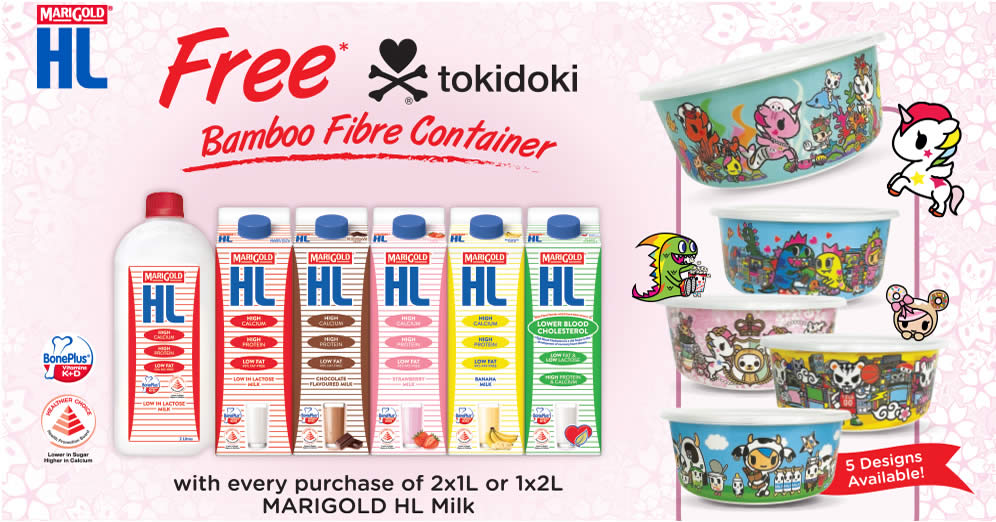 Featured image for Free limited edition tokidoki Bamboo Fibre Container with any MARIGOLD HL Milk purchase till 21 Oct 2021