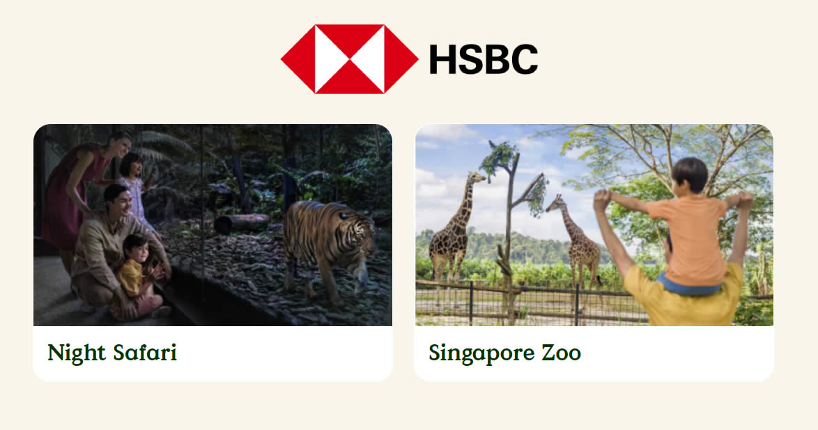 Featured image for Night Safari & Singapore Zoo: 1-for-1 adult/child admission tickets with HSBC cards till 31 Dec 2021