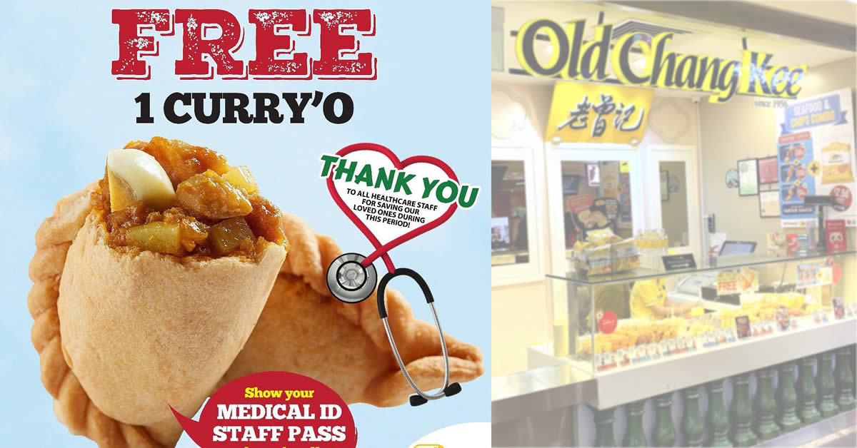 Featured image for Old Chang Kee is giving away free Curry'O puffs to all healthcare staff at selected outlets till 29 Oct 2021