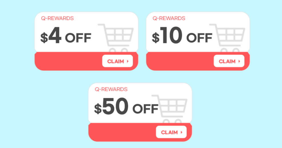 Featured image for Qoo10: Super Sale - grab $4, $10 & $50 cart coupons daily till 9 Oct 2021