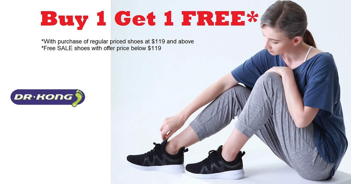 Featured image for Dr. Kong: Buy 1 Get 1 Free shoes at 5 outlets from 6 - 30 Nov 2021