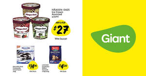 Featured image for Haagen-Dazs ice cream pints are going at 3-for-$27 (U.P. $43.50) at Giant stores till 10 Nov 2021
