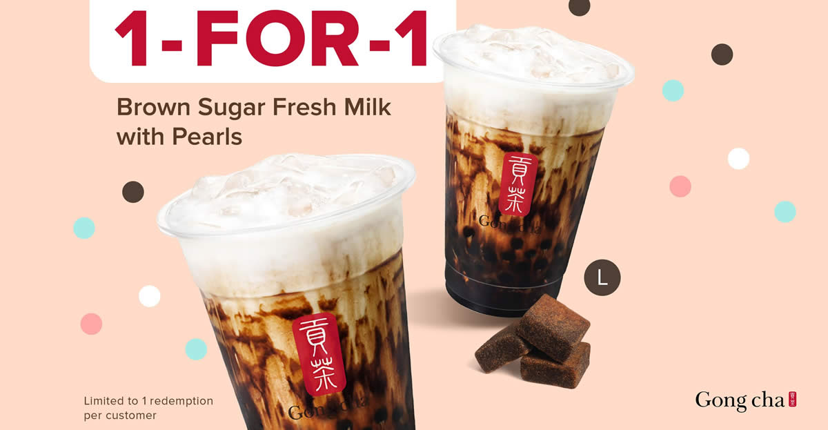 Featured image for Gong Cha: 1 for 1 Brown Sugar Fresh Milk with Pearls (L) at Westgate till 28 Nov 2021