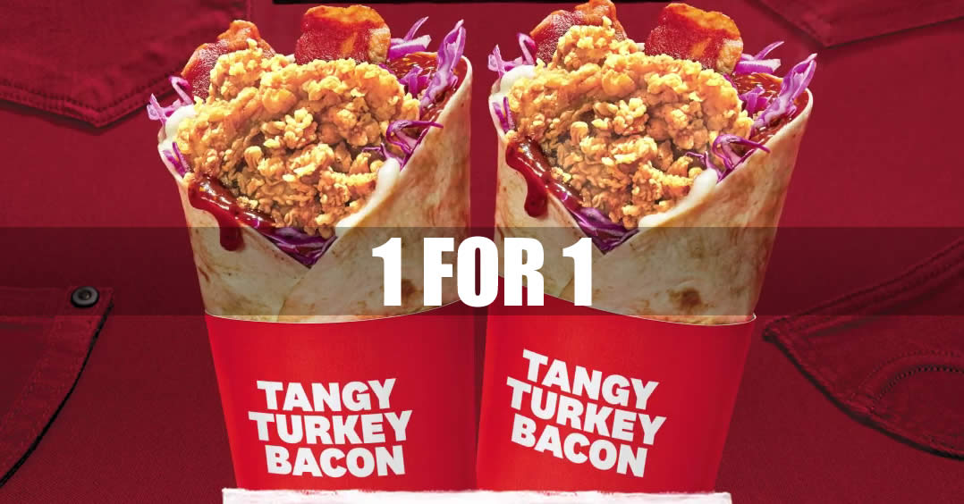 Featured image for KFC S'pore is offering 1-for-1 Tangy Turkey Bacon Pockett for dine-in, takeaway and delivery from 17 - 19 Nov 2021
