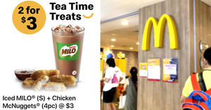 Featured image for (EXPIRED) McDonald’s S’pore: $3 for Iced MILO® (S) + Chicken McNuggets® (4pc) on weekdays 3pm – 5pm till 11 Feb 2022