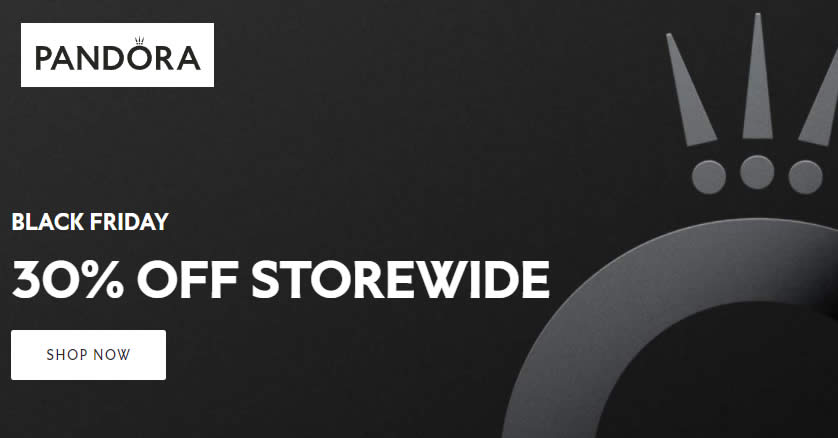 Featured image for Pandora: 30% off storewide Black Friday offer till 30 November 2021