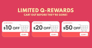 Featured image for Qoo10: Super Sale – grab $10, $20 & $50 cart coupons daily till 10 Nov 2021