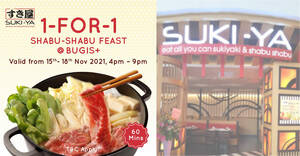 Featured image for (EXPIRED) SUKI-YA 1-FOR-1 Shabu Shabu at Suki-Ya Bugis is back from 15 – 18 Nov 2021