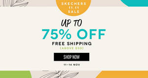 Featured image for Skechers to offer discounts of up to 75% off 11.11 sale from 11 – 14 Nov 2021