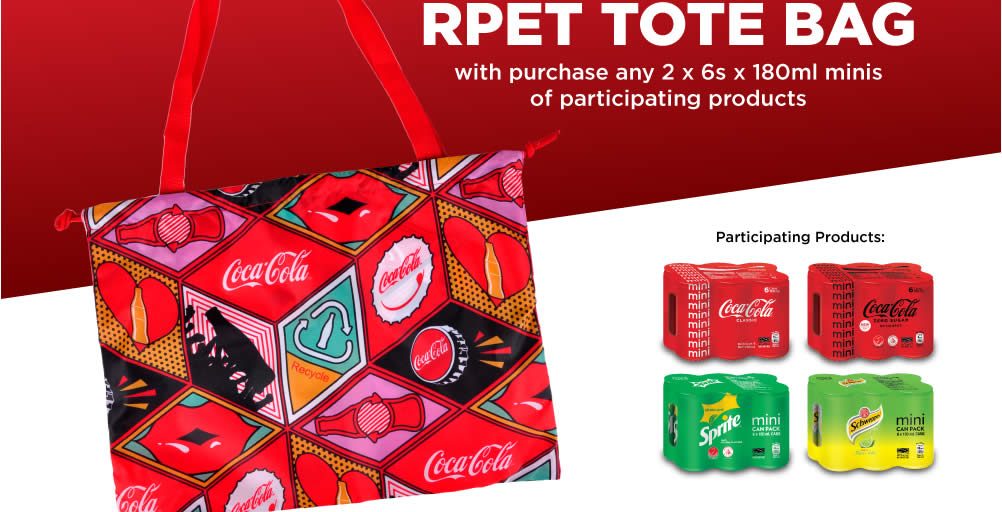Featured image for 7-Eleven: Free Coca-Cola tote bag with purchase of 2 x 6s x 180ml minis of participating products till 18 Jan 2022