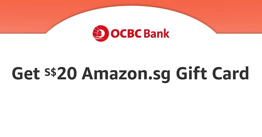 Featured image for Amazon.sg: Get a S$20 Gift Card when you spend min S$150 using OCBC cards till 28 Dec 2021