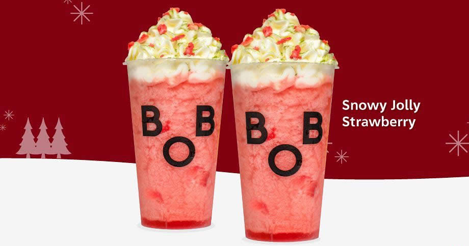 Featured image for Bober Tea: 1-for-1 Snowy Jolly Strawberry from 24 - 26 Dec 2021