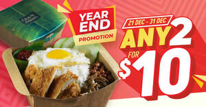 Featured image for CRAVE Nasi Lemak is offering 2-for-$10 all crowd-favourite nasi lemak sets till 31 Dec 2021