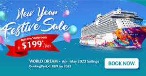 Featured image for Dream Cruises Early Bird Sale: World Dream from $199 for sailings from 1 Apr – 27 May; Book by 4 Jan 2022