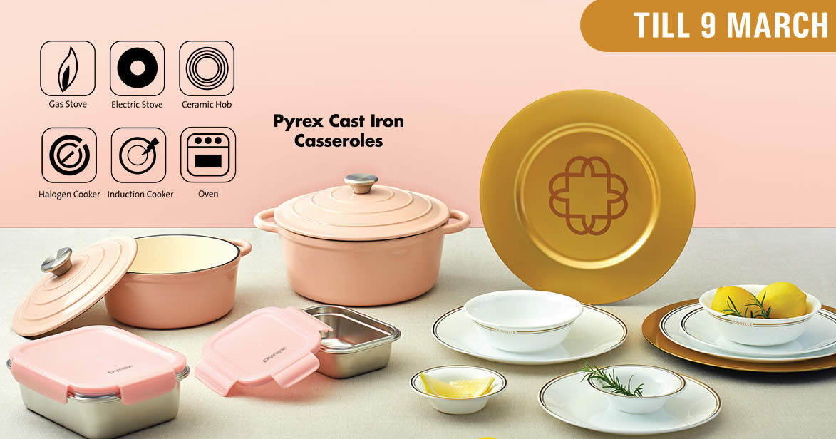 Featured image for Fairprice: Spend & redeem exclusive Corelle & Pyrex collection at up to 79% off till 9 March 2022