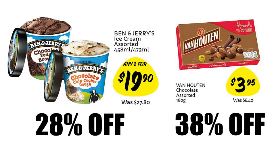 Featured image for Giant: 38% off Van Houten Chocolate, 2-for-$19.90 Ben & Jerry's ice cream & more till 15 Dec 2021