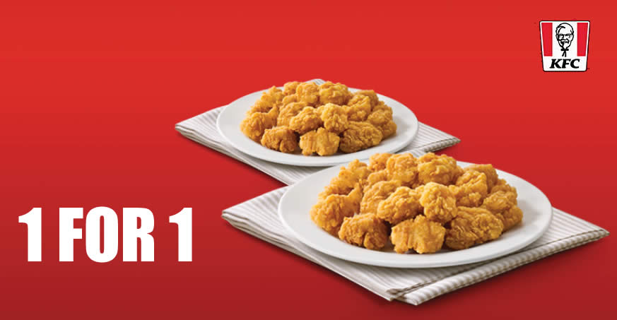 Featured image for KFC S'pore: 1 for 1 Popcorn Chicken with DBS/POSB payments till 31 Dec 2021