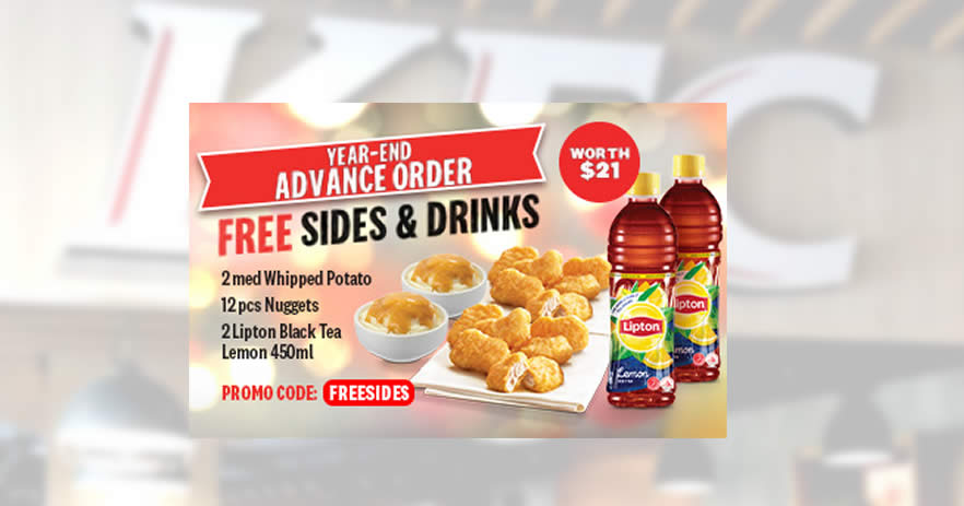 Featured image for KFC Delivery: Get Free Sides when you place an advance order for selected dates till 30 Dec 2021