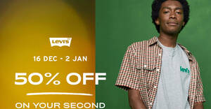 Featured image for Levi’s S’pore is offering 50% off every second item storewide instores and online till 2 Jan 2022
