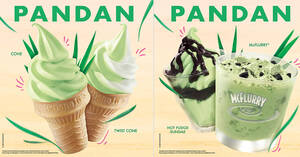 Featured image for McDonald’s S’pore brings back Pandan Cones and Pandan Hot Fudge Sundae/McFlurry at Dessert Kiosks (From 30 Dec ’21)