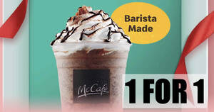 Featured image for McDonald’s S’pore 1-for-1 McCafe Double Chocolate Frappe deal from 13 – 14 Aug means you pay only $2.55 each
