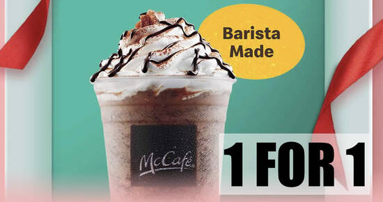 McDonald’s S’pore 1-for-1 McCafe Double Chocolate Frappe deal from 13 – 14 Aug means you pay only $2.55 each