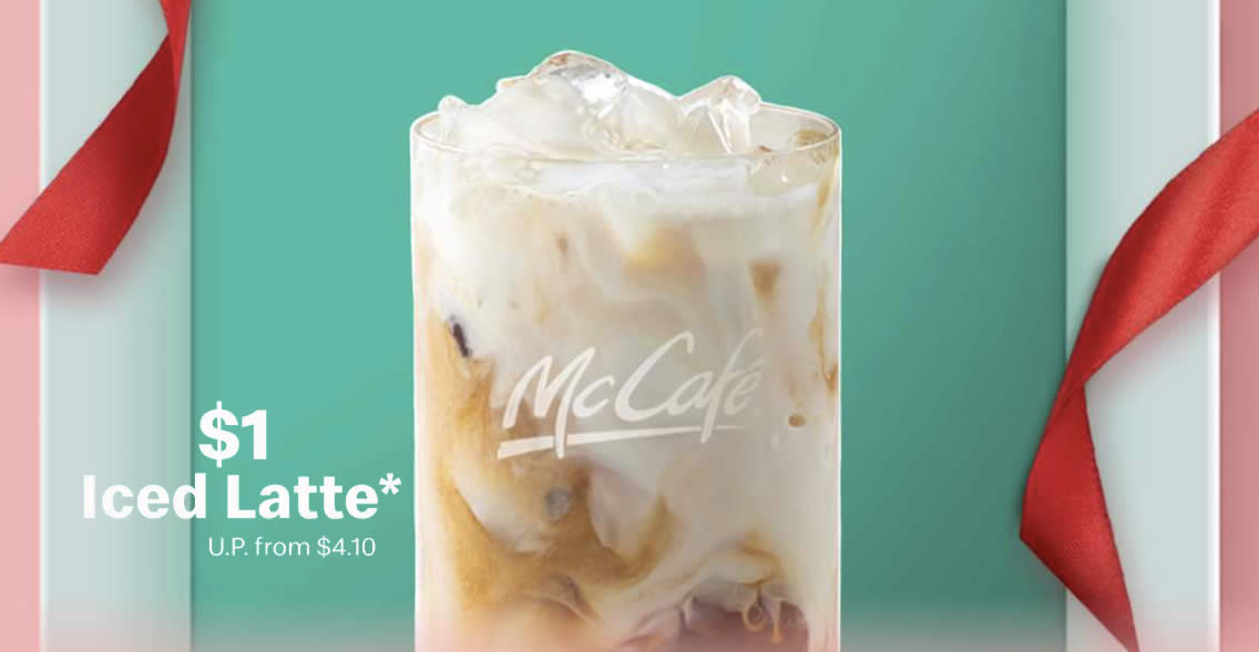 Featured image for McDonald's S'pore is offering $1 Iced Latte with any purchase on Thursday, 30 Dec 2021