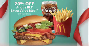 Featured image for (EXPIRED) McDonald’s S’pore: 20% OFF Angus BLT Extra Value Meal™ on 29 December 2021